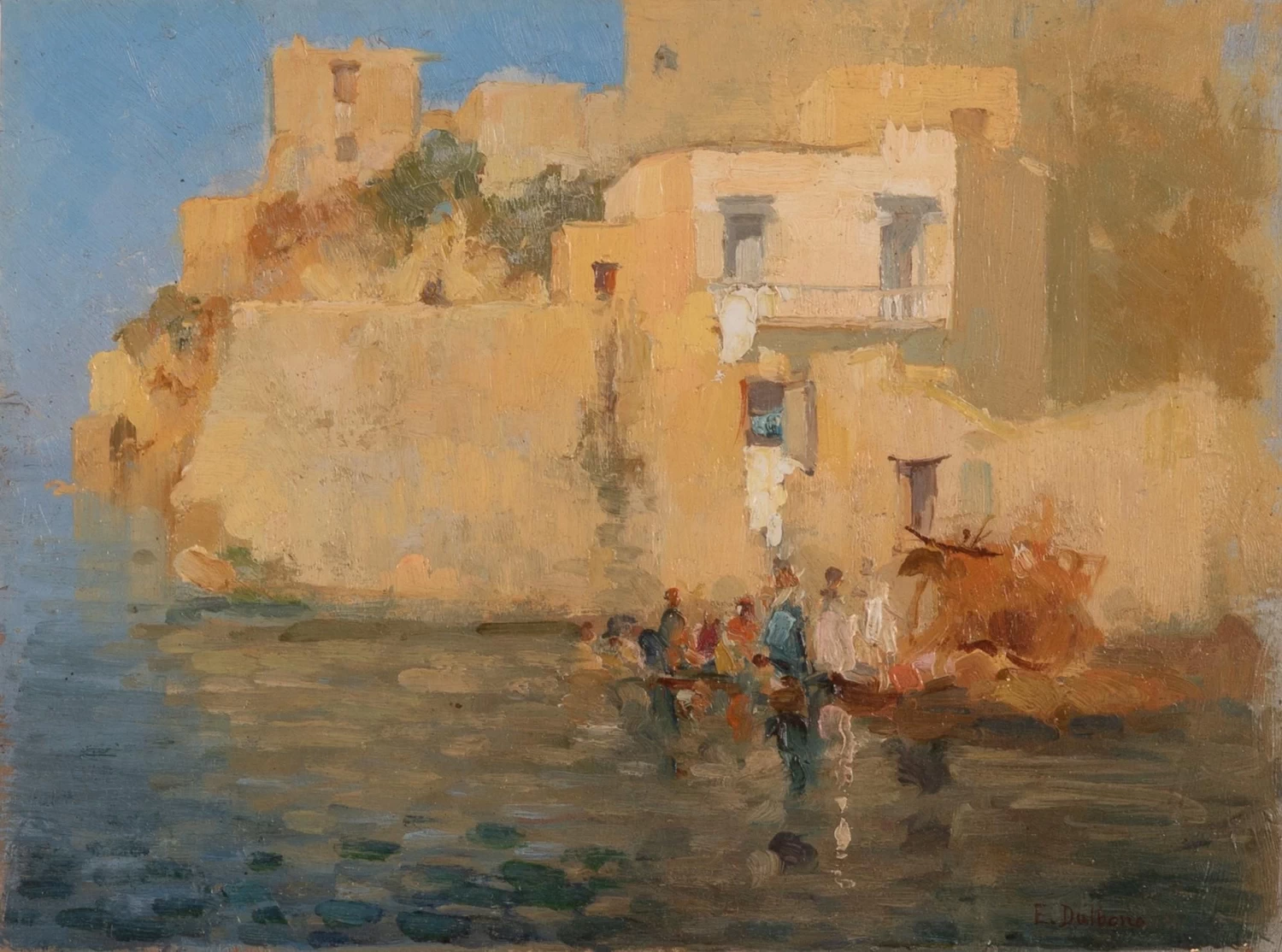 Marina di Napoli con figure